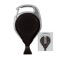 Picture of Black carabiner No-Twist ID badge reel with belt clip and card clip. 60270142