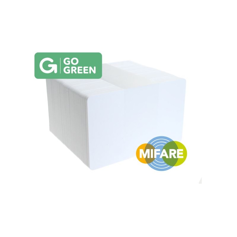 Bilde av Blank white MIFARE Classic® 1K EV1 / S50 cards made from 85% recycled plastic - CR80. 70102320